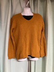 1254.GU アクリル Vネック ニット セーター☆