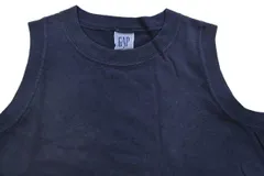 90s USA製 GAPギャップ 無地 ノースリーブ コットンTシャツ 黒 フェード S★オールド ビンテージ ブラック クルーネック タンクトップ
