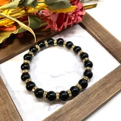 モリオン パワーストーン ブレスレット 10mm 天然石ブレス  / メンズ レディース 男性 女性 幸運 開運 厄払い 魔除 邪気払い お守り (ゴールド)☆