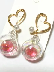 再販♡水入り♡ガラスドーム　ピアス　可愛い　サージカルステンレス