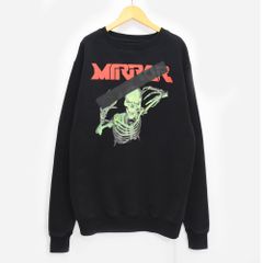 正規品 17SS OFF-WHITE オフホワイト スウェット トレーナー 長袖 ミラースカル ブラック 黒 Sサイズ MIRROR SKULL