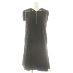 セルフォード CELFORD セーラーカラープリーツワンピース 膝丈 ノースリーブ 36 ブラック ホワイト /ES ■OS