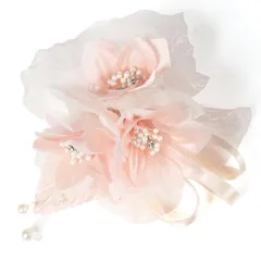 [クレインズコレクション] 手作り リリー コサージュ ブローチ 2WAY クリップ ピン フォーマル シーン や エレガント な装いに ピンク