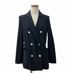 ソブ sov. ダブスタ 美品 EVALET テクニカルメッシュジャケット テーラードジャケット ダブルボタン 0305310201 36 紺 ネイビー 0728のサムネイル