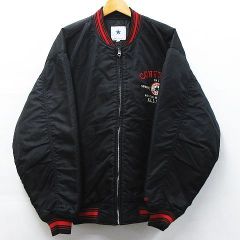 CONVERSE コンバース ALL STAR オールスター 90’s スタジャン 中綿 ジップアップ ジャンパー レトロ ヴィンテージ ブラック メンズ 2L 6460-6406 M000-0417④