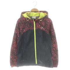 ニューバランス NEW BALANCE 総柄ウインドブレーカー パーカー S ネイビー ピンク イエロー /ES ■OS