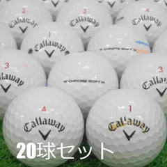 送料無料 訳あり 落書き キャロウェイ クロームソフト 20球セット 中古 ゴルフボール ロストボール ホワイト 白のサムネイル