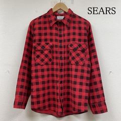 SEARS シアーズ シャツ、ブラウス 長袖 Perma-Prest USA製 バッファローチェック ネルシャツ 80s アメリカ製 長袖 シャツ ブラウス Shirt ロングスリーブ 胸ポケット