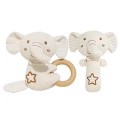 ファーストトイ 男の子 ライオン がらがら 布のおもちゃ 赤ちゃん 女の子 オーガニックコットン (ぞう) [ぞう]