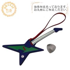 HERMES エルメス ヘルメス ロックチャーム ピック付き エレキギター バッグチャーム ロデオ チャーム ブランド バッグ 馬 ロデオ アクセサリー カバンにつける ネイビー ユニセックス おすすめ 人気