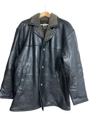 Z1571 【美品】WEATHERPROOF ウェザープルーフ ボア レザーコート ブラック メンズ サイズ不明