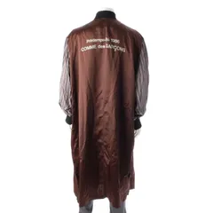 コムデギャルソン 86SS Printemps-Ete 1986 スタッフコート 袖ストライプ バックプリント アウター シャツ ジャケット 羽織 ブラウン S【中古】