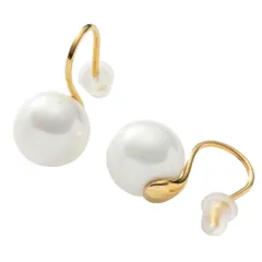 【ゴールド×ピアス】[Cream dot. クリームドット公式]ピアス レディースステンレス製 金属アレルギー つけっぱなし サージカルステンレス 一粒パール 貝パール シェルパール ひと粒 パール フック 大人