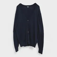 【美品】【ユニクロ】『UNIQLO』[ニットカーディガン] カーディガン ネイビー 薄手 (L)