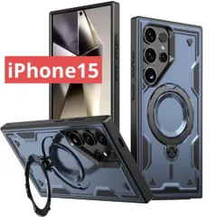 スマホケースiPhone15（ブルー）iPhoneケースレザーワイヤレス充電
