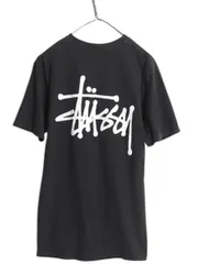 【お得なクーポン配布中!】 ステューシー 両面 プリント 半袖 Tシャツ メンズ M ベーシック ロゴ カットソー ヘビーウェイト コットン ワンポイント シンプル ブラック