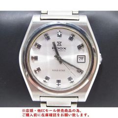 ※併売商品※◆中古状態良好◆EDOX【エドックス】キングスター デイト メンズ腕時計 ステンレススチール シルバー文字盤 カットガラス 自動巻き　M1036