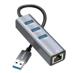 【人気商品】NUIKOTI 有線LANアダプター 変換アダプター 1000Mbps RJ45 ギガビット LAN USB3.0*3拡張 5Gbps高速データ 転送 USB 対応Windows10/8.1/Linux/Mac/Surface Pro/Chrome