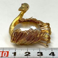 訳アリ】 TASAKI 田崎 スワン 白鳥 パール シェル ゴールド ブローチ