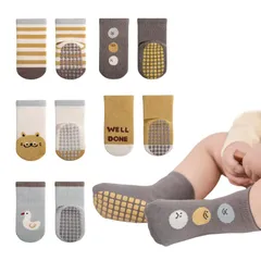 【人気商品】動物 子供 かわいい 靴下 靴下 靴下 キッズ 女の子 ソックス 男の子 滑り止め 通気性 ベビー 春 綿 5足セット 秋 赤ちゃん 冬 [Tidyworm]