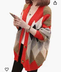 エムエルーセ] アーガイル カーディガン アウター ニット 長袖 ニット 春 秋 冬 レディース