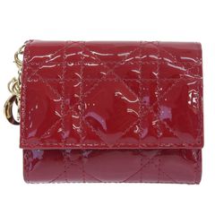 Dior カードホルダー Lady Dior Jasmine カードケース 赤 Lady Dior Freesia Card Holder Cloud Blue Patent Cannage Calfskin