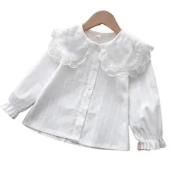 ☆ タイプD ☆ 120cm ☆ キッズブラウス レース 長袖シャツ gktops4116 キッズ ブラウス 女の子 シャツ 白 長袖 白シャツ フォーマル 入園式 卒園式 入学式 卒業式 レース 袖 フリル 発表会 結婚式 パーティ お呼ばれ