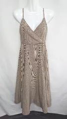 ◇ natural couture 千鳥格子　パイピングスカート 半袖 マキシ丈 キャミソールワンピース サイズF グレー系 レディース E  【1408060063628】のサムネイル