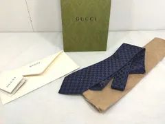 s25g-554x【中古】GUCCI ｸﾞｯﾁ　GGﾊﾟﾀｰﾝ　ﾈｸﾀｲ　ｼﾙｸ　ﾀﾞｰｸﾈｲﾋﾞｰ　456520　4B002