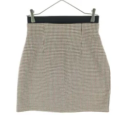 美品 ZARA ザラ チェック柄 ミニ丈 タイトスカート S ブラウン系 レディース 古着