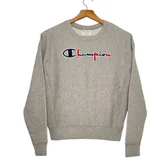 【Champion】スウェット｜メンズM相当｜グレー｜ロゴ刺繍｜コットン混
