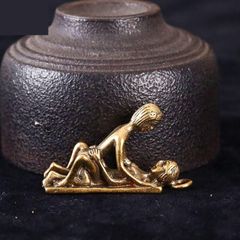 ジョーク キーホルダー 体位 SEX ヌード 男性器 性器 ペニス ちんちん ちんこ 男女 セックス 真鍮 ユニーク 縁起物 子宝 g