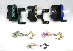 【盛岡24-0219】3DS 爆釣バーハンター用 リール3個 + 爆釣りルアー3個 セット【中古/60】