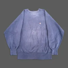 90s USA Champion Reverse Weave 鬼フェード ナス紺 目あり ボロ フェード 刺繍タグ ヴィンテージ