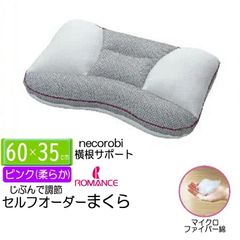 ロマンス小杉 高さ調整 枕 寝ころび 枕 necorobi セルフオーダーまくら ねころび 横寝サポートタイプ やわらか マイクロファイバーわた ピンク 4506-8100 まくら ピロー 横寝 高さ調節シート 4箇所ポケット60×35cm 調整手順ガイド 付