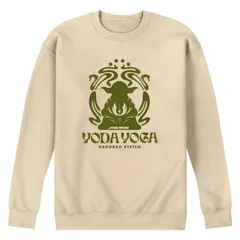 【送料無料】 スター ウォーズ メンズ Tシャツ トップス Men's Star Wars Yoda Yoga Dagobah System Crew Fleece Sweatshirt Cream