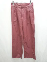 ◇ Θ me+em select ミームセレクト タック　フェイクレザー パンツ サイズS レッド レディース P  【1410160000892】