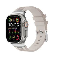 アップルウォッチバンド（Apple Watchバンド）プレミアムリキッドシリコンバンド【シルバースターライト】42mm/44mm/45mm/46mm/49mm対応 [BELTIES]