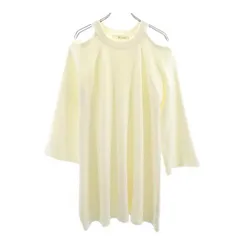 スナイデル ウールブレンド フレア袖 オープンショルダー ニット ワンピース F 白 snidel レディース 【中古】  【221010】