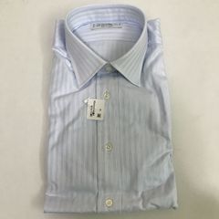 Maker'sShirt 鎌倉シャツ　長袖シャツ　水色　ストライプ　41-83