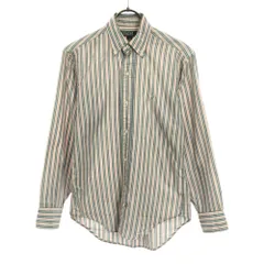 ポロバイラルフローレン 80s ヴィンテージ 緑タグ ボーイズ ストライプ 長袖 ボタンダウンシャツ 14 ピンク系×グリーン系 Polo by Ralph Lauren 刺繍 キッズ