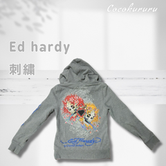 秋冬これからの季節に！Ed hardy　エド・ハーディー　刺繍パーカー　サイズ S　送料無料　即日発送　ショップをフォローでお得なクーポン発行してます！