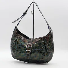 美品 COCO FIORE コッコフィオーレ グリーン×ブラウン系 ハンドバッグ 2000000 NSK MTM