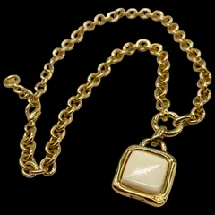 希少 ジバンシー GIVENCHY 大ぶり ストーン ゴールド 4G刻印 コンビ ネックレス チェーンペンダント 首飾り ヴィンテージ vintage old オールド