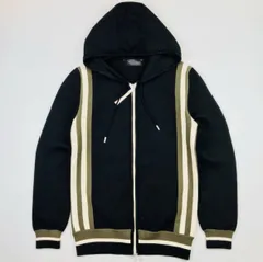 良品★DIESEL・ディーゼル BLACK GOLDライン メンズ サイド リブライン ヘビーオンス スウェット パーカー (M) ブランド イタリア製 メンズ トップス ブラック