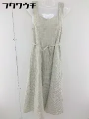 ◇ apres jour サイドジップ チェック ノースリーブ ロング ワンピース サイズF ベージュ　ホワイト レディース  【1107080004177】