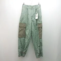 ◇ ◎ ●未使用● RODEO CROWNS コットン100% サイドポケット ウエストゴム ワイドパンツ サイズF カーキ レディース E 【1309040035409】