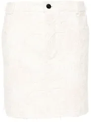 セミオート ジョージア刺繍デニムミニスカート 送料無料