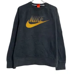 NIKE ロゴスウェット トレーナー S ブラック ナイキ プルオーバー ラグラン スポーティー 古着卸 アメリカ仕入 a612-6786