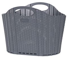【人気商品】セイエイ(Seiei) 【 折りたためる ランドリー バスケット ラタン調 グレー (大) 38L120415】ランドリーバスケット ランドリー収納 洗濯カゴ 洗濯物収納 物干し